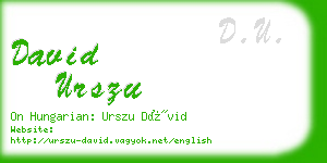 david urszu business card